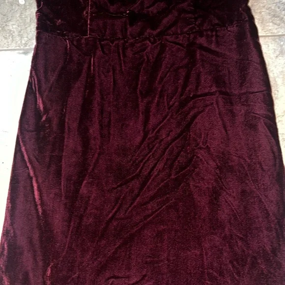 House of Harlow 1960 x Revolve Burgundy Velvet Shoulder Tie Maroon Mini Dress M - Picture 7 of 8